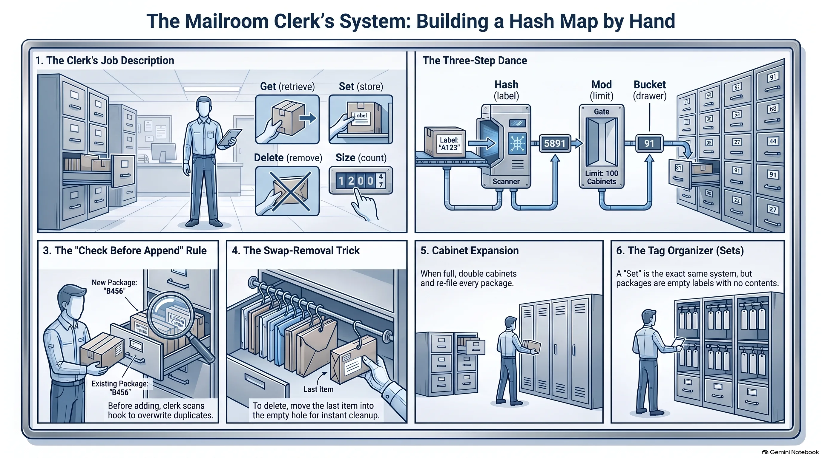 At-a-glance infographic for Build a Hash Map From Scratch